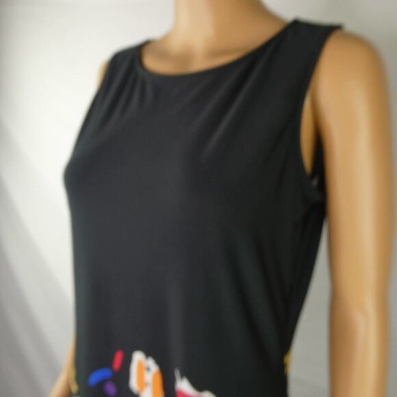 Very Vollbrach Postmodern 1980s Style Snail Floral Tunic Blouse Black Colorful S - Picture 2 of 10